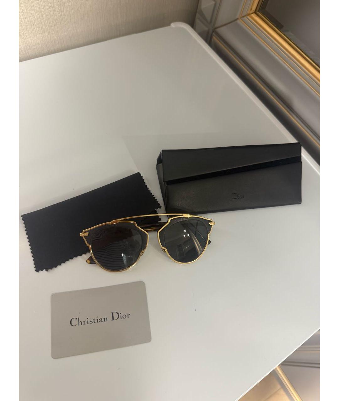 CHRISTIAN DIOR Черные пластиковые солнцезащитные очки, фото 2