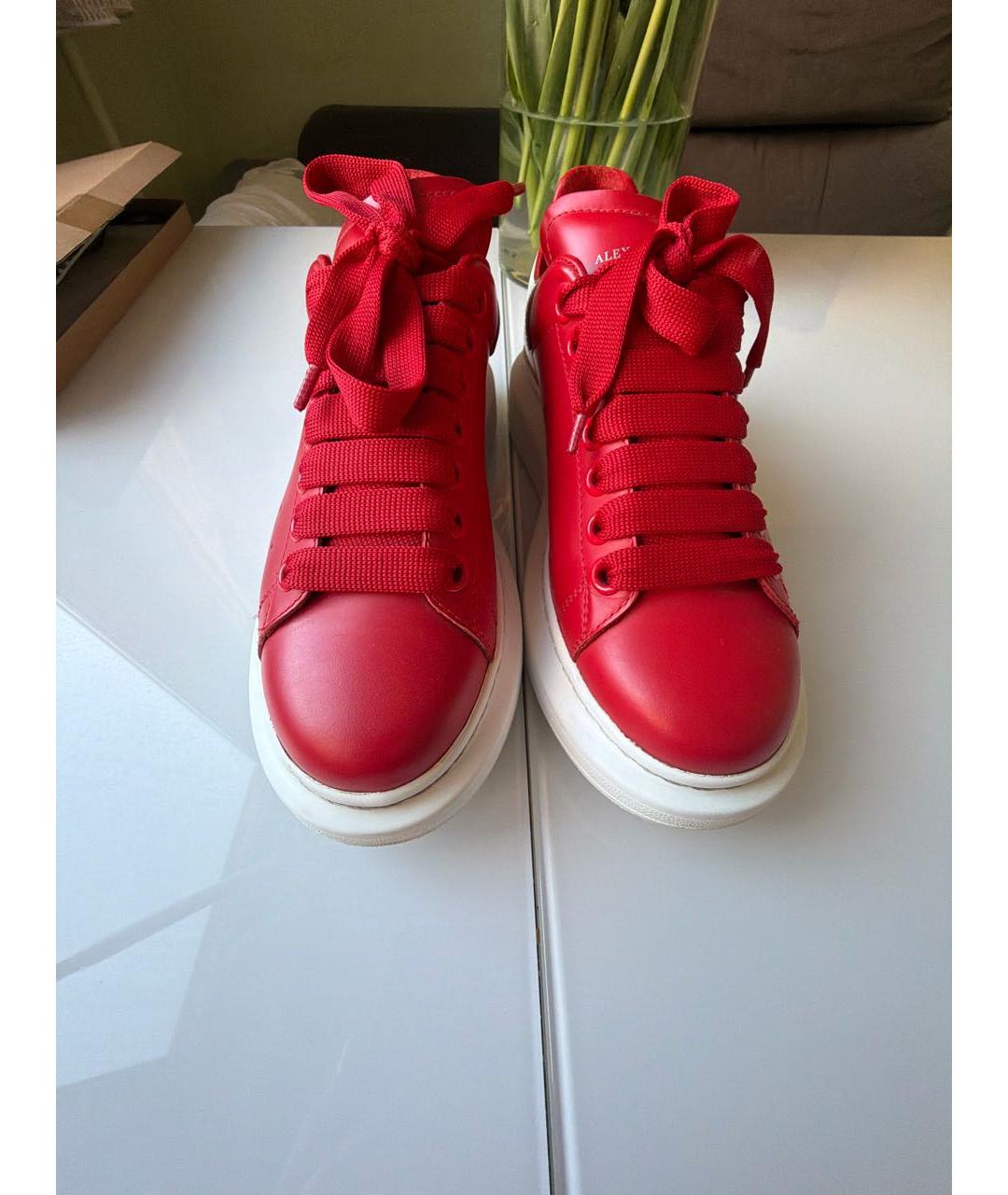 ALEXANDER MCQUEEN Красные кожаные кроссовки, фото 2