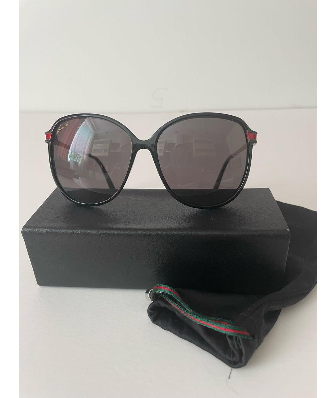 GUCCI Черные пластиковые солнцезащитные очки, фото 4