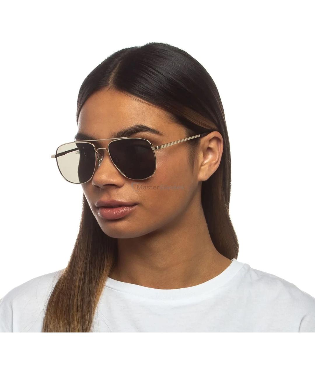 LE SPECS Золотые металлические солнцезащитные очки, фото 3
