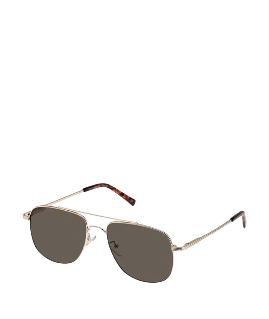 LE SPECS Золотые металлические солнцезащитные очки, фото 1