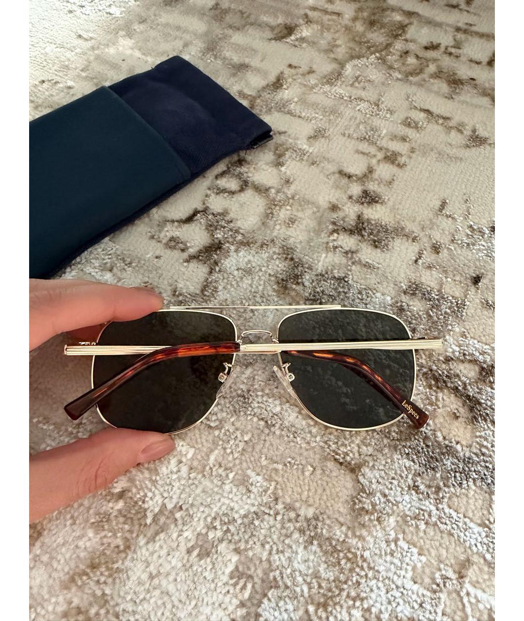 LE SPECS Золотые металлические солнцезащитные очки, фото 5