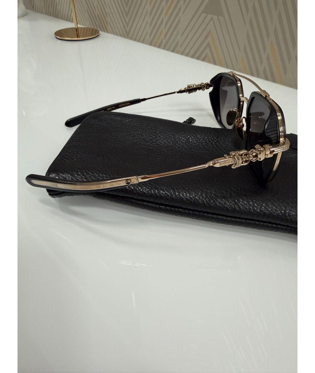 CHROME HEARTS Золотые металлические солнцезащитные очки, фото 2