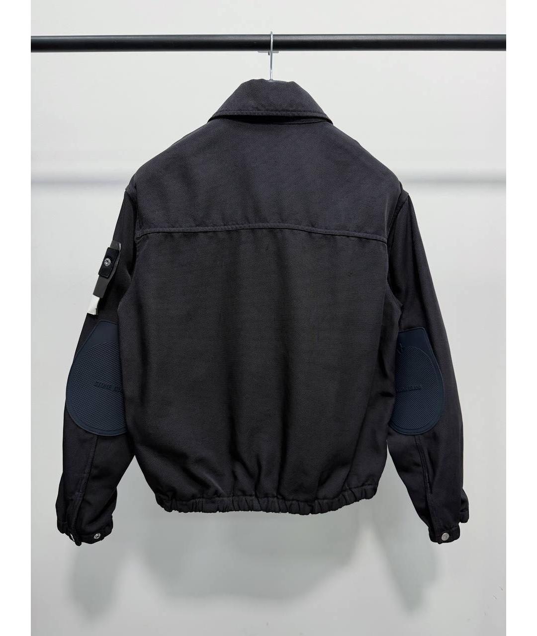 STONE ISLAND Темно-синяя синтетическая куртка, фото 3