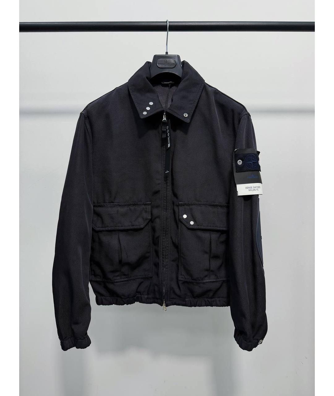 STONE ISLAND Темно-синяя синтетическая куртка, фото 5