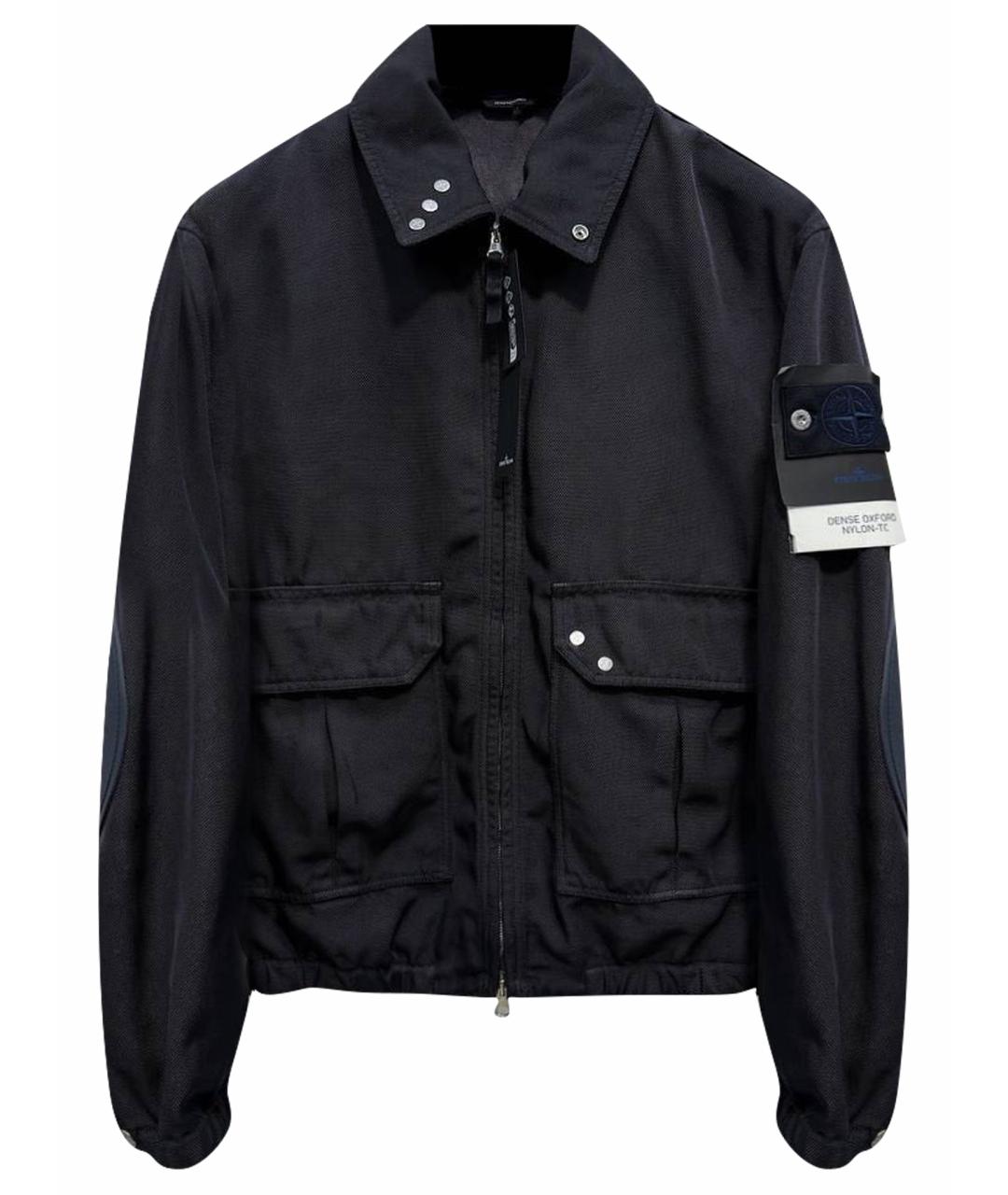STONE ISLAND Темно-синяя синтетическая куртка, фото 1