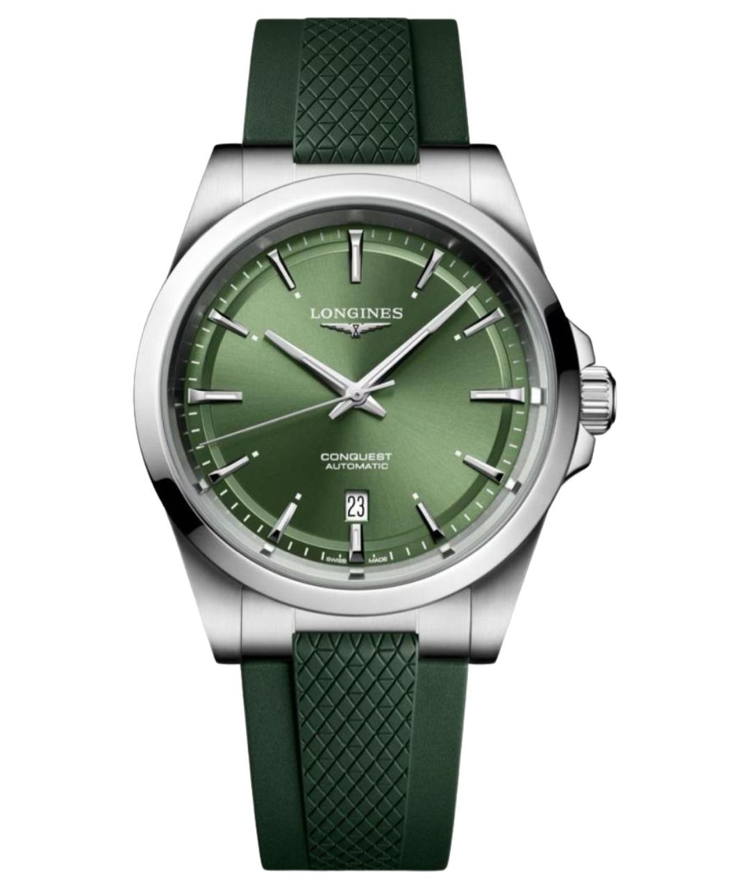 LONGINES Зеленые стальные часы, фото 1