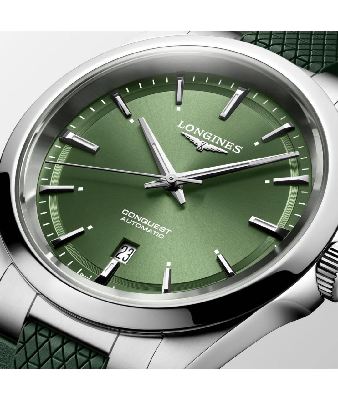 LONGINES Зеленые стальные часы, фото 2
