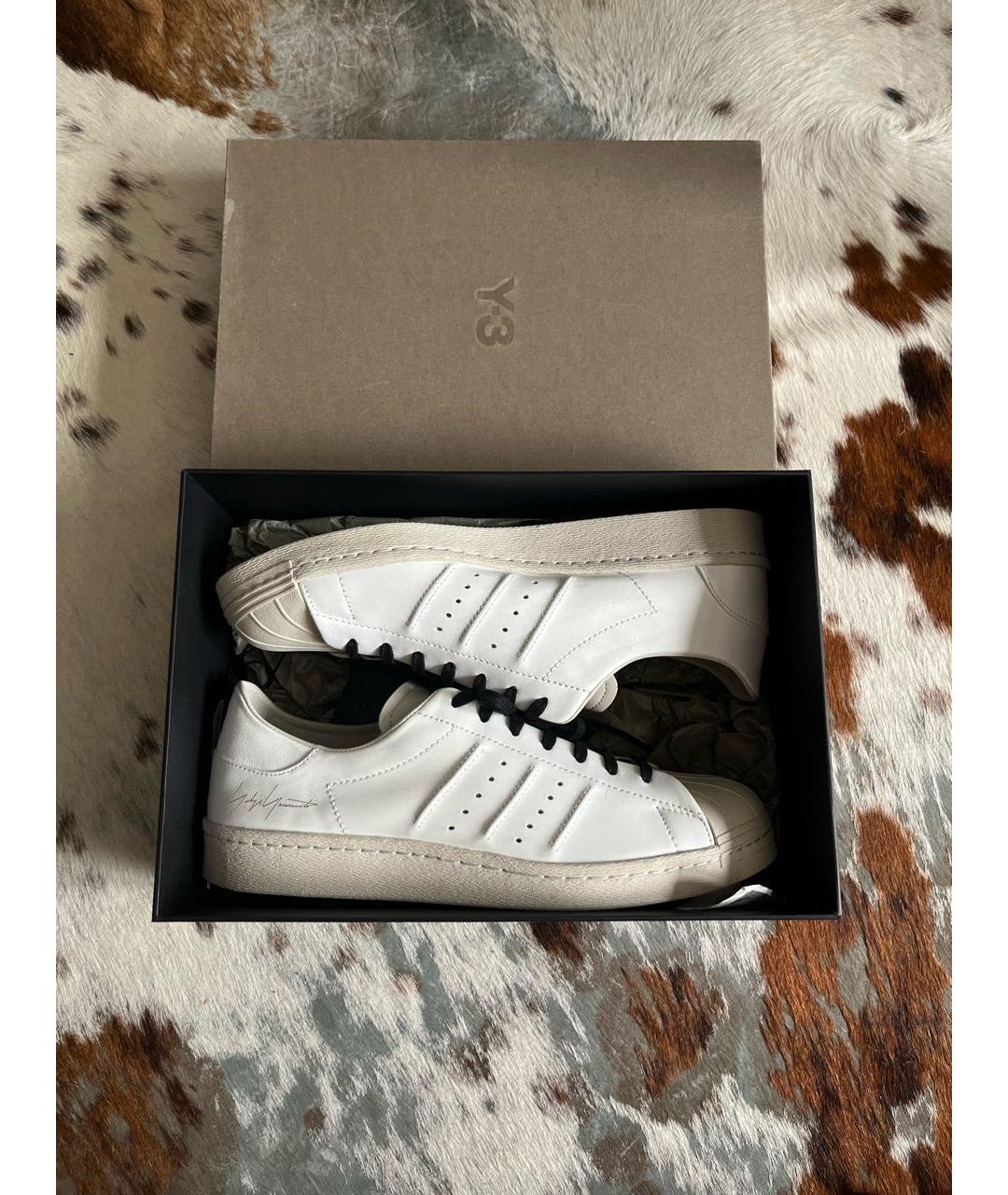 Y-3 Белые кожаные низкие кроссовки / кеды, фото 5