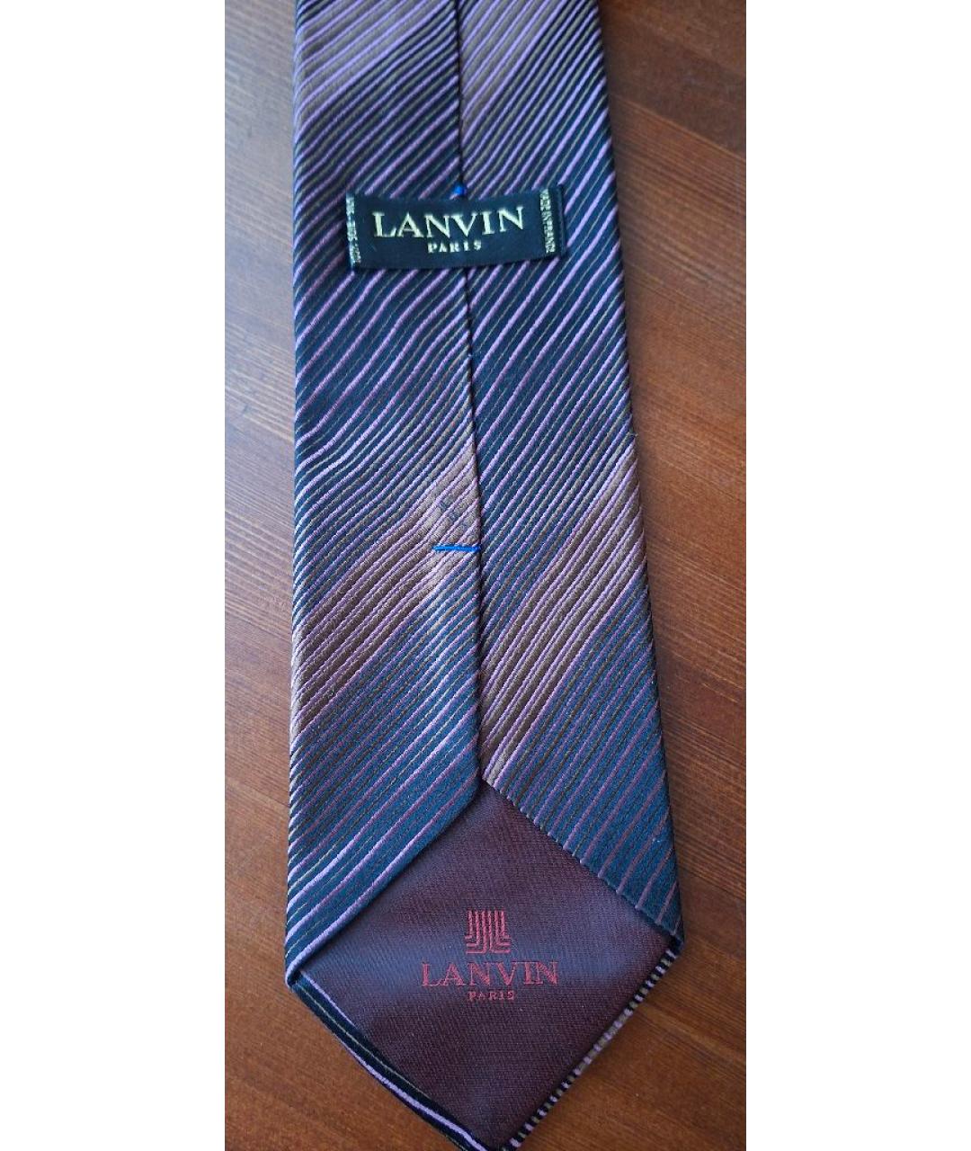 LANVIN Синий шелковый галстук, фото 3