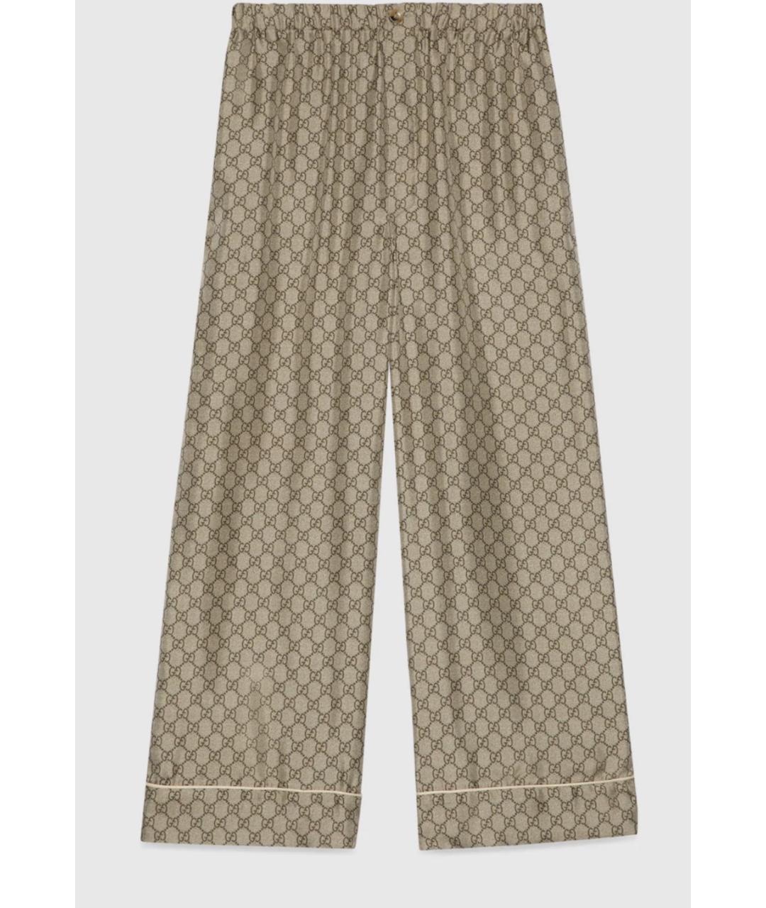 GUCCI Коричневый шелковый костюм с брюками, фото 3