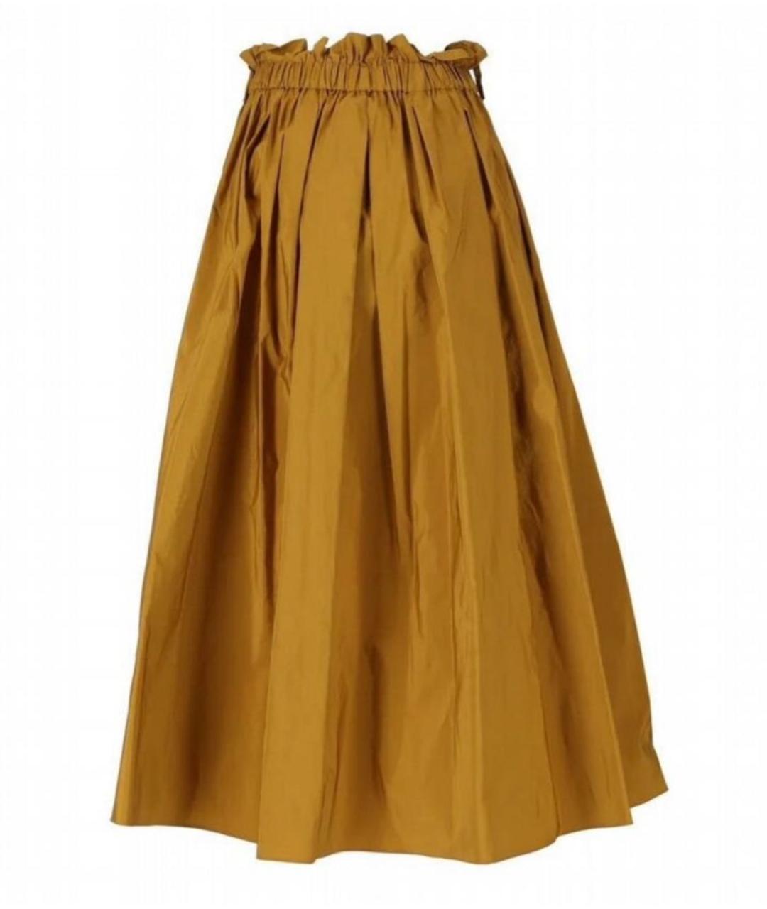 MAX MARA Коричневая полиэстеровая юбка миди, фото 1