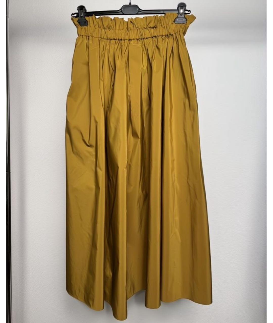 MAX MARA Коричневая полиэстеровая юбка миди, фото 2