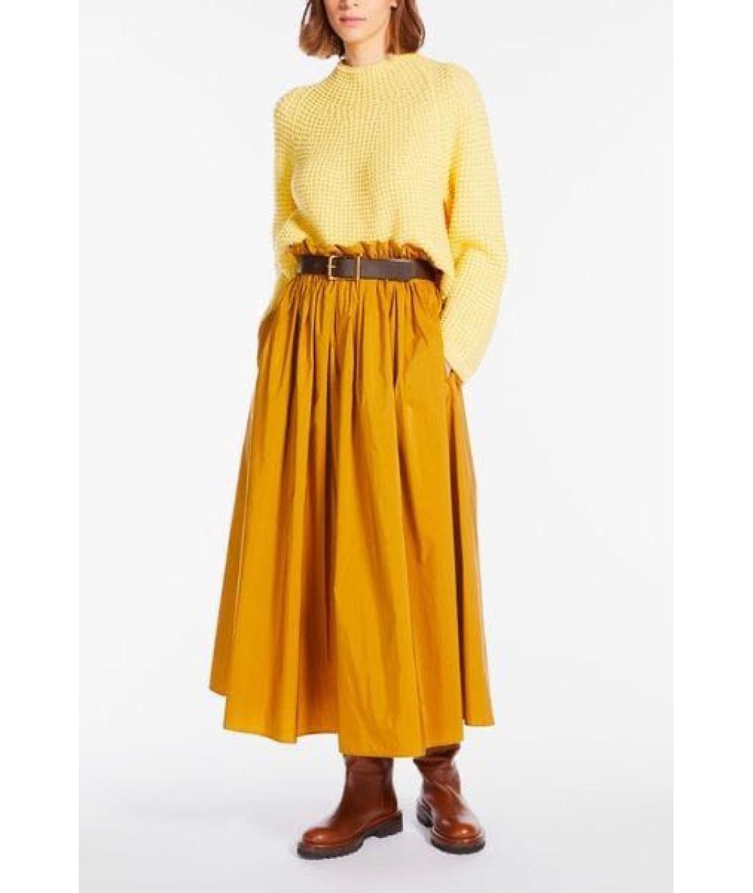 MAX MARA Коричневая полиэстеровая юбка миди, фото 5