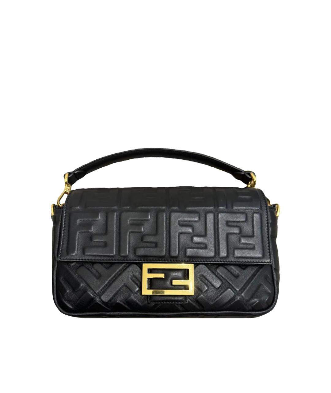 FENDI Черная кожаная сумка через плечо, фото 1