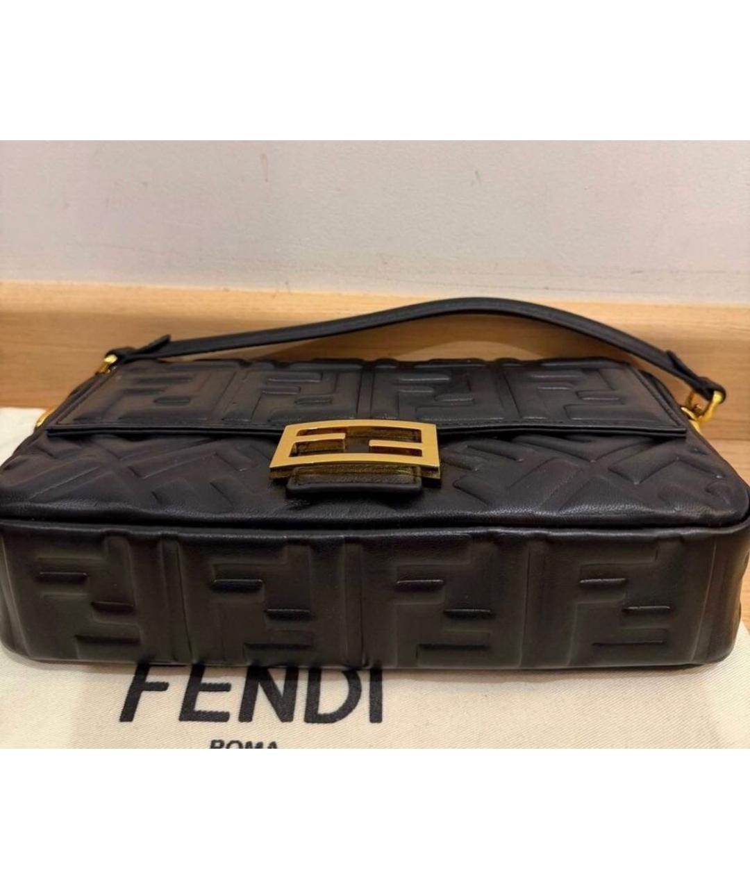 FENDI Черная кожаная сумка через плечо, фото 3