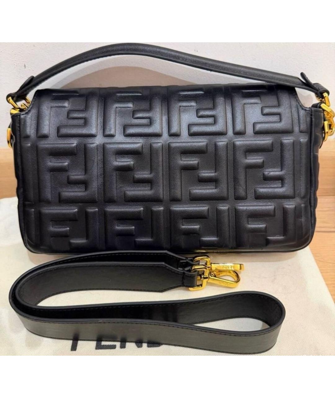 FENDI Черная кожаная сумка через плечо, фото 2