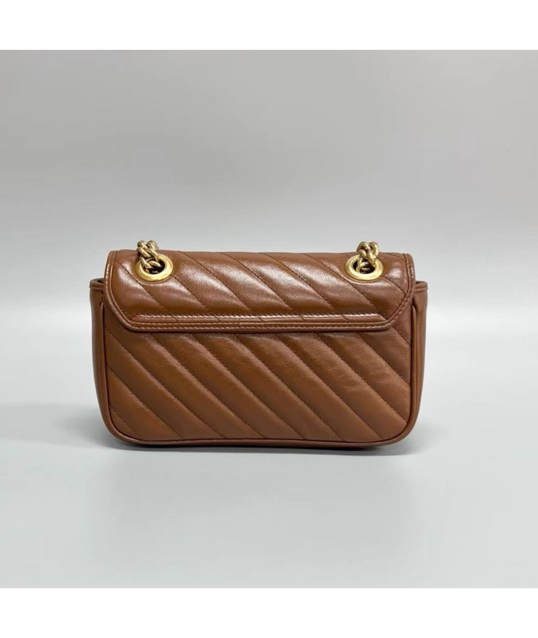 GUCCI Коричневая кожаная сумка через плечо, фото 3