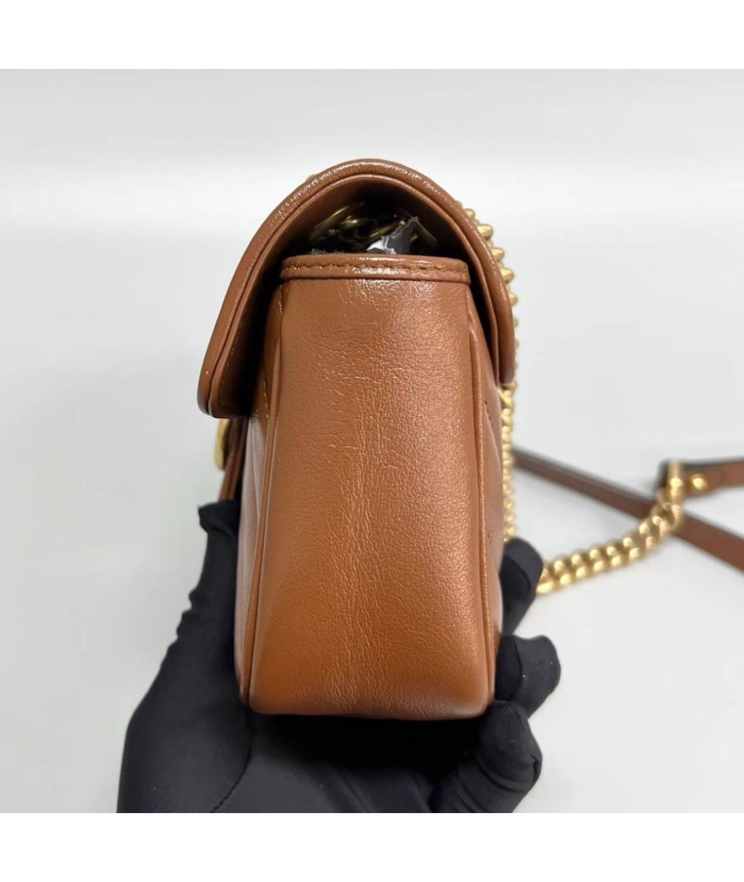 GUCCI Коричневая кожаная сумка через плечо, фото 5