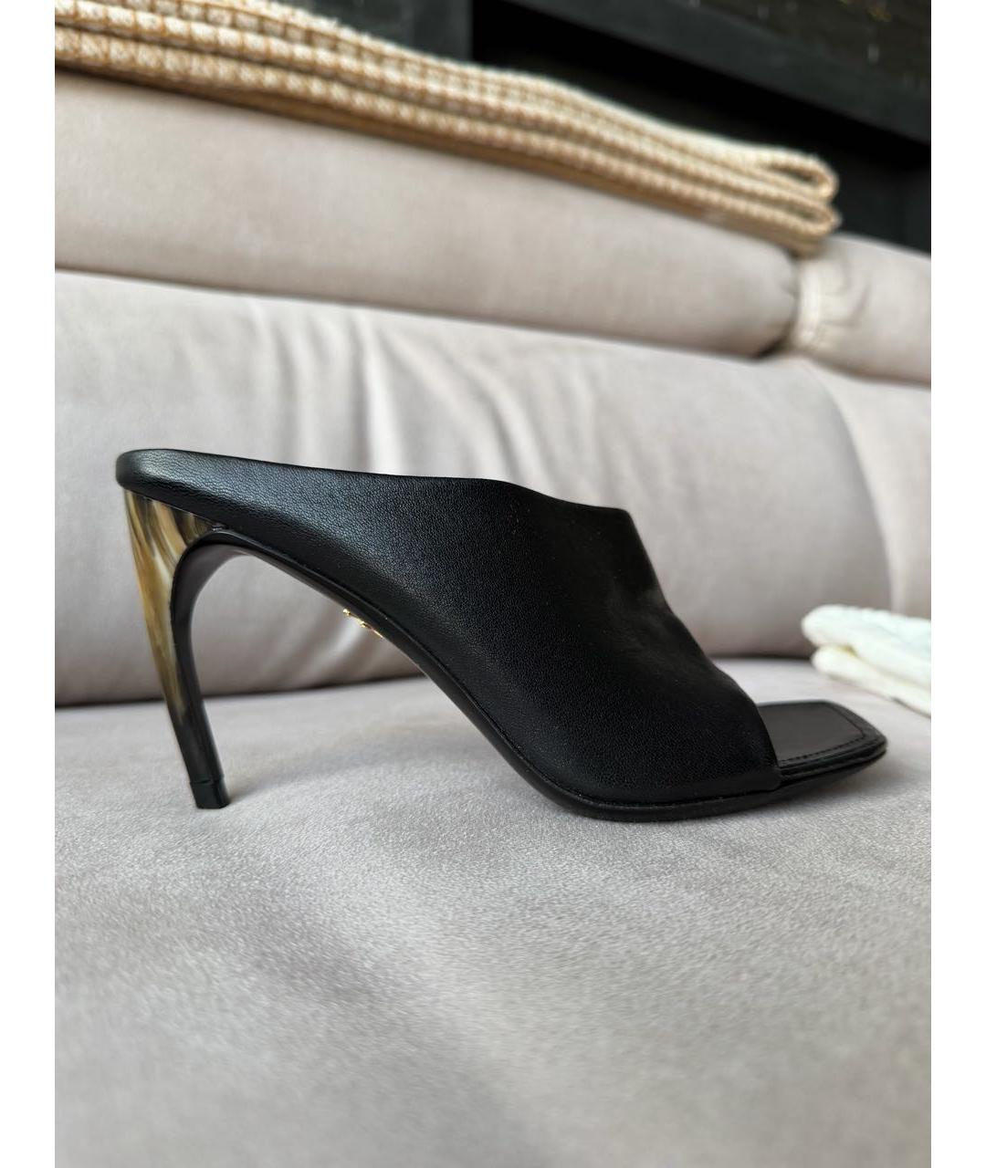 FERRAGAMO Черные кожаные мюли, фото 7