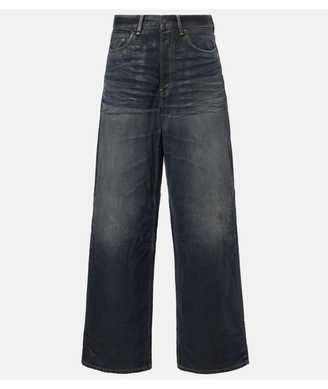 ACNE STUDIOS Антрацитовые хлопковые прямые джинсы, фото 7