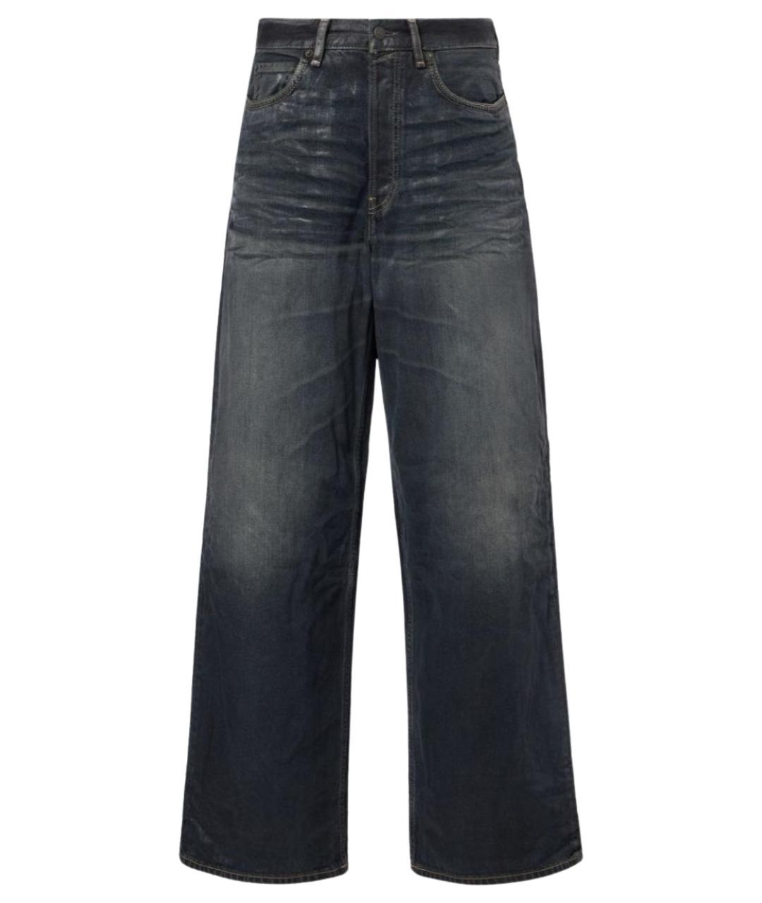 ACNE STUDIOS Антрацитовые хлопковые прямые джинсы, фото 1