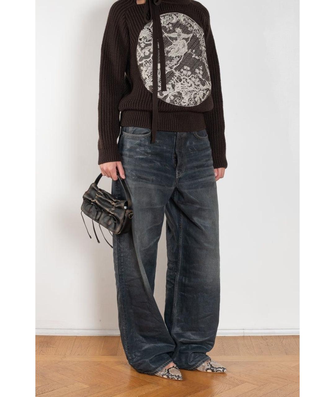 ACNE STUDIOS Антрацитовые хлопковые прямые джинсы, фото 4