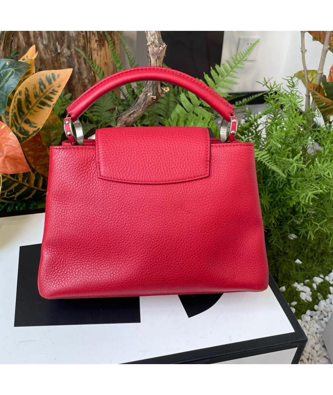 LOUIS VUITTON Красная кожаная сумка с короткими ручками, фото 3