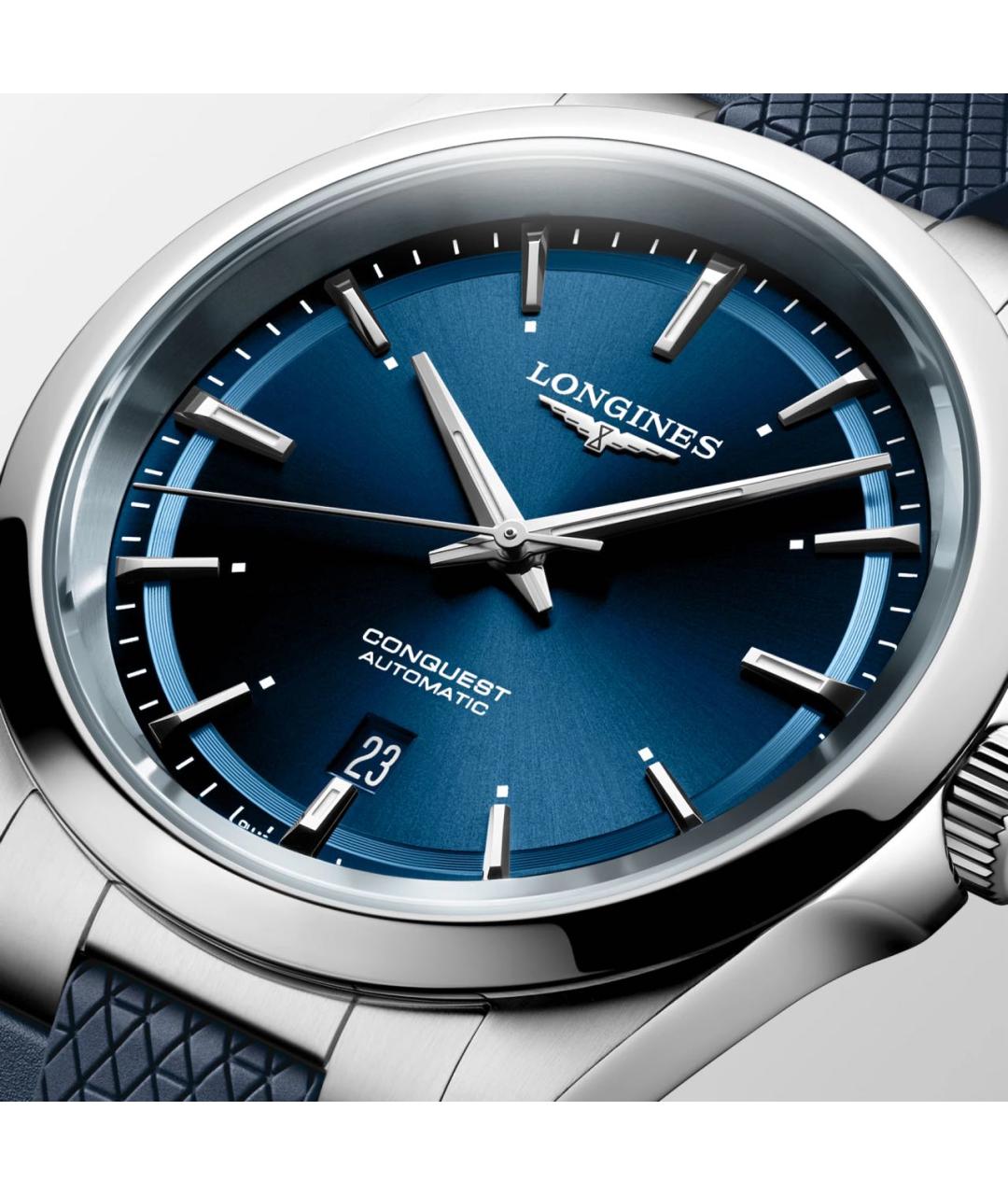 LONGINES Синие стальные часы, фото 2