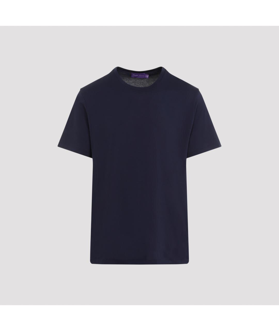 RALPH LAUREN PURPLE LABEL Синяя хлопковая футболка, фото 2