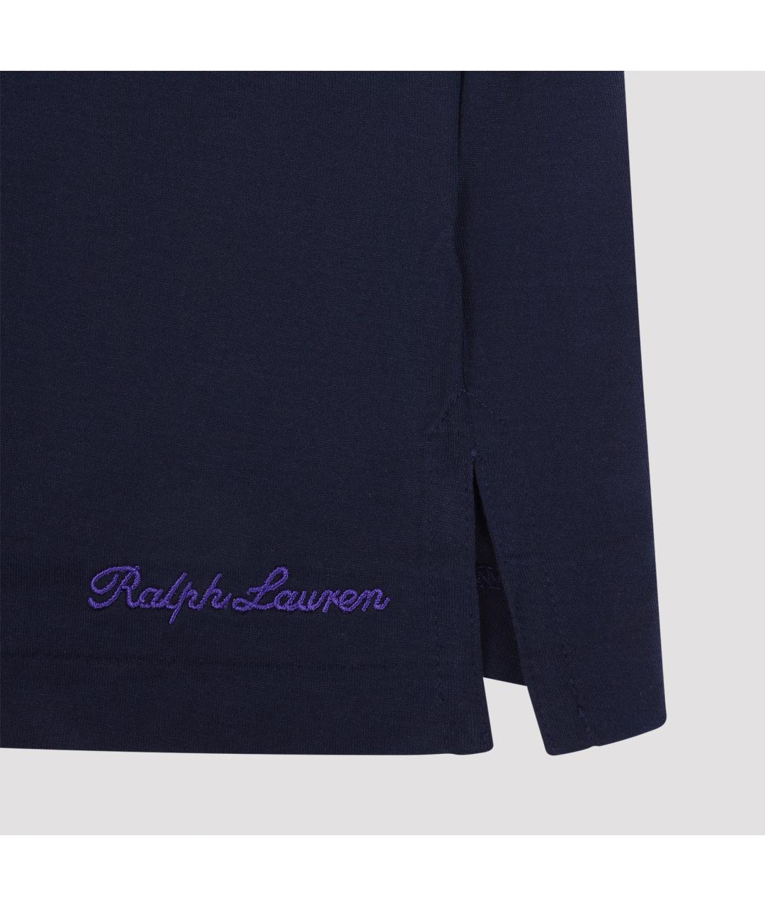 RALPH LAUREN PURPLE LABEL Синяя хлопковая футболка, фото 4