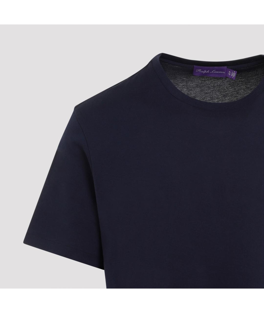 RALPH LAUREN PURPLE LABEL Синяя хлопковая футболка, фото 3