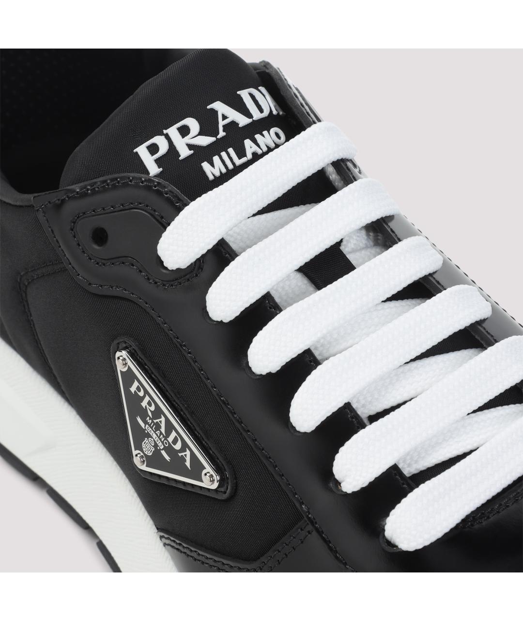 PRADA Черные низкие кроссовки / кеды, фото 4