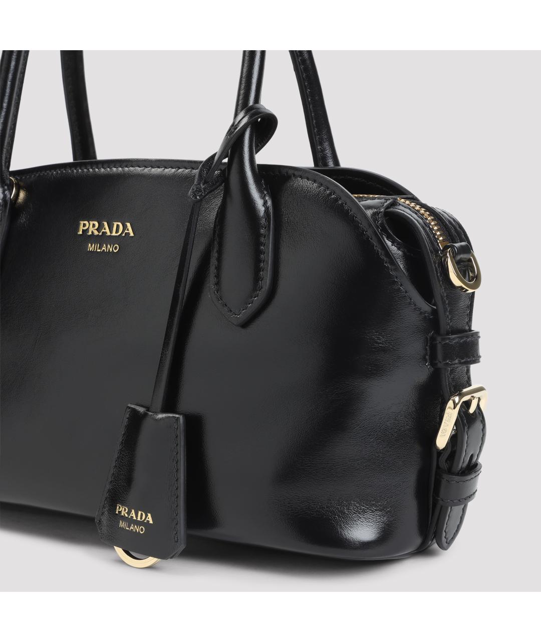 PRADA Черная кожаная сумка тоут, фото 3