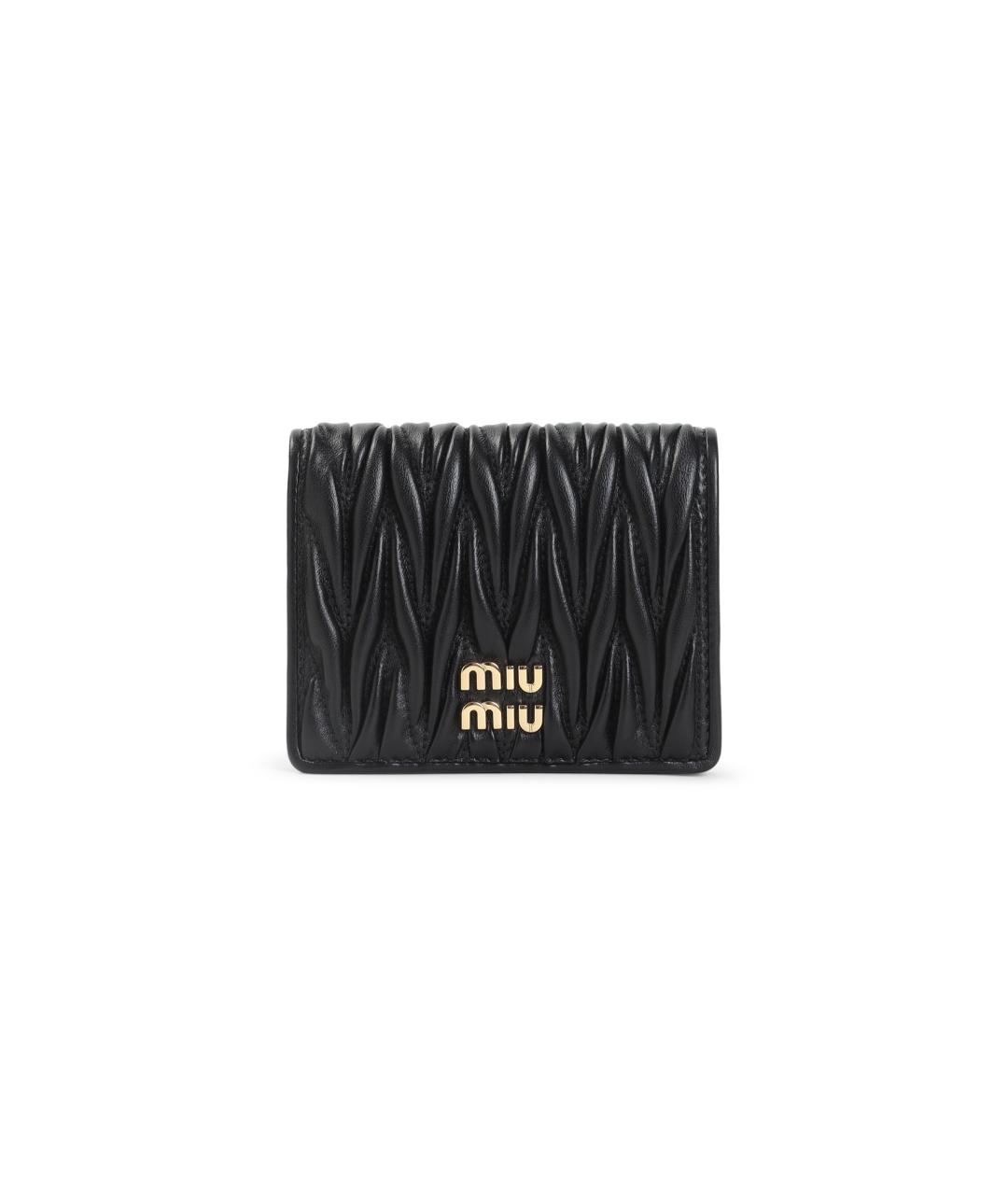 MIU MIU Черный кожаный кошелек, фото 1