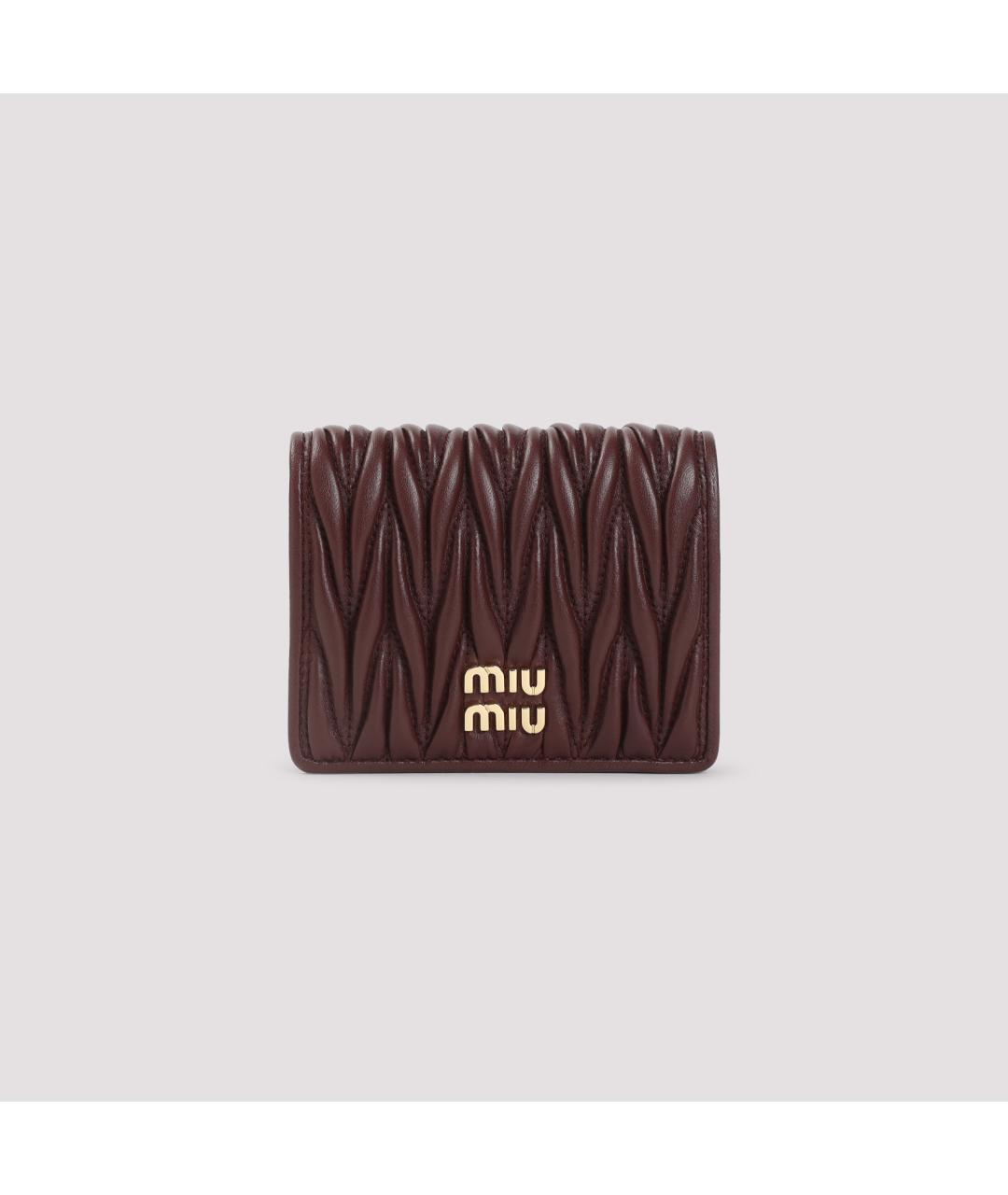 MIU MIU Бордовый кожаный кошелек, фото 3