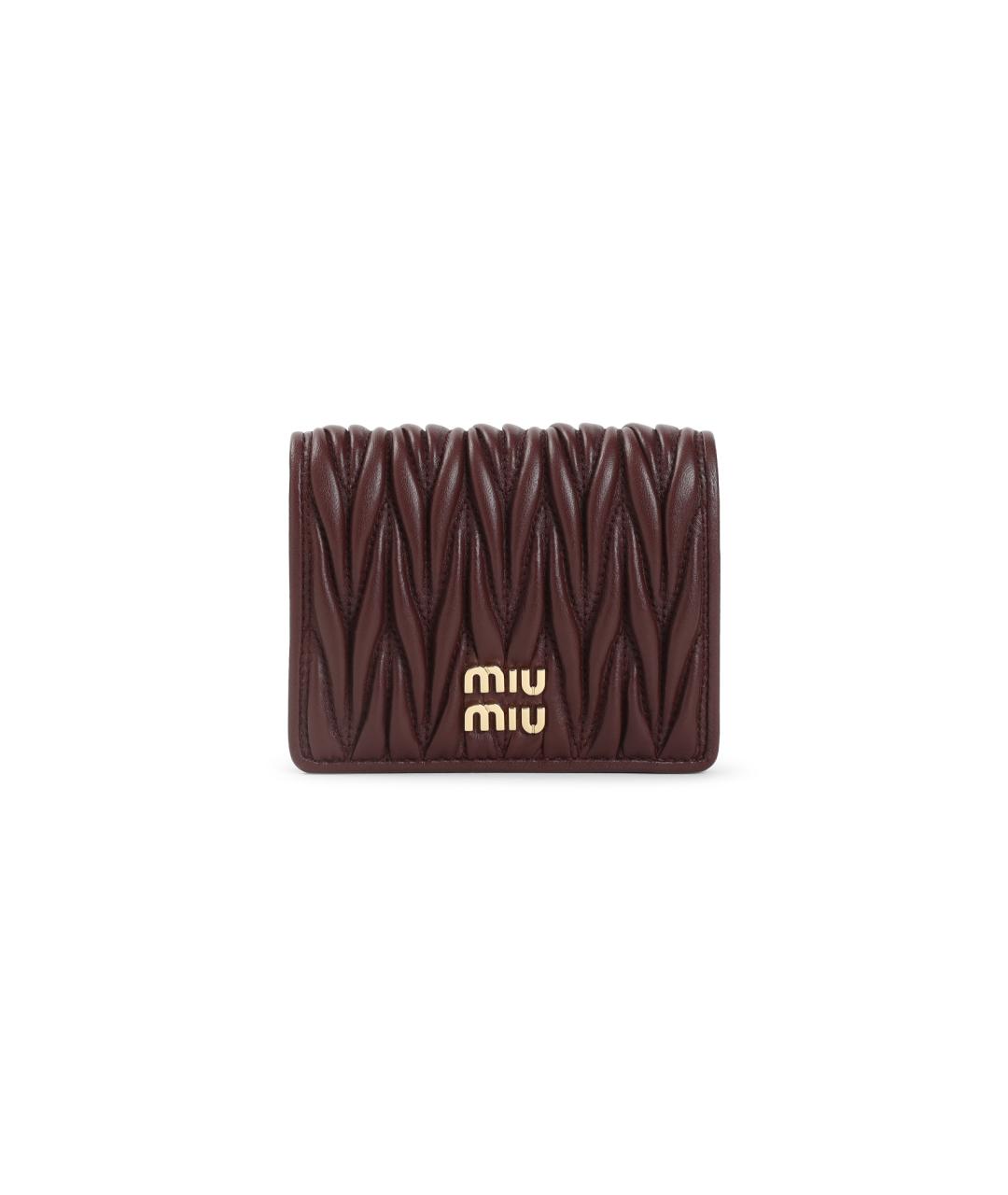 MIU MIU Бордовый кожаный кошелек, фото 1