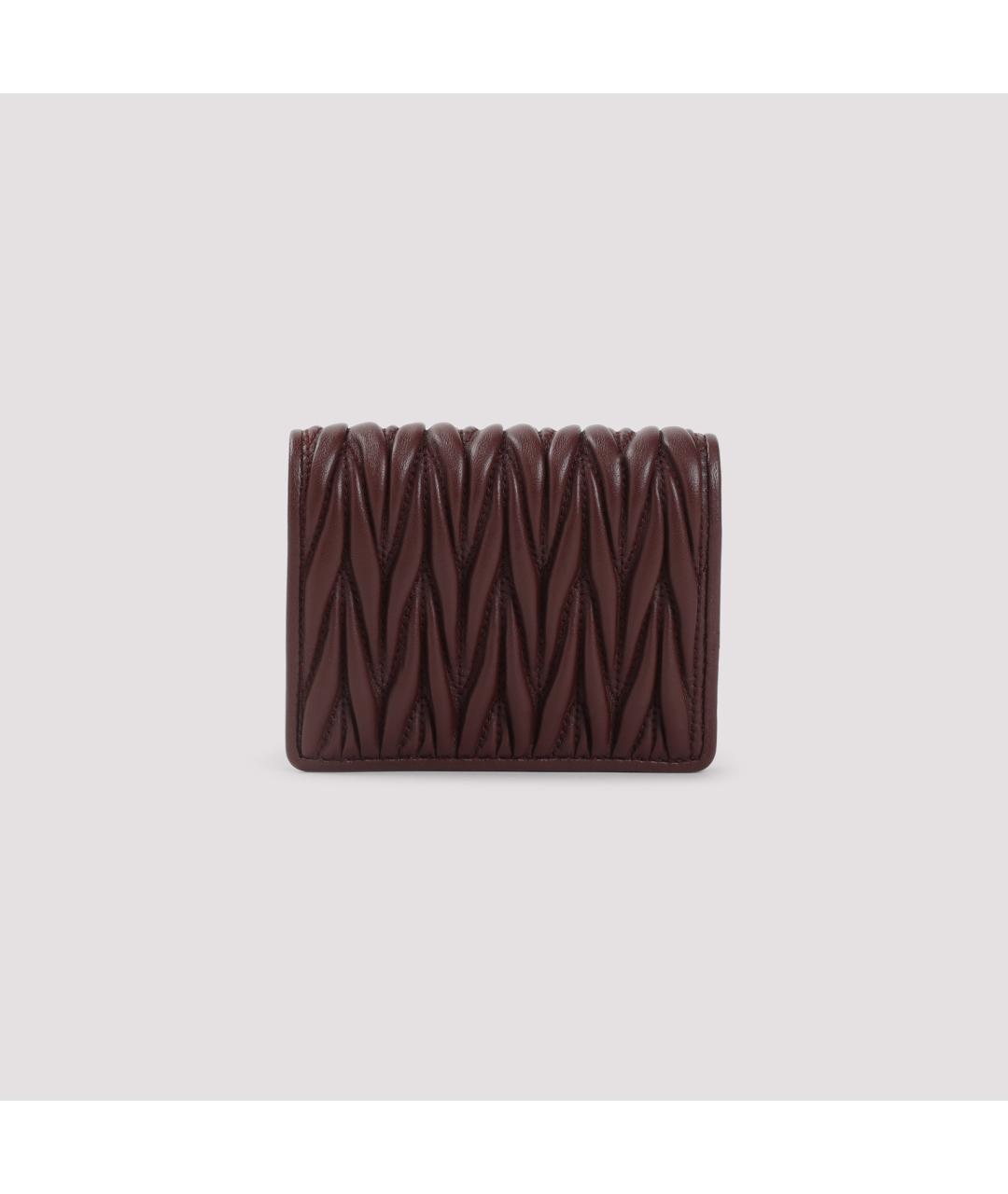 MIU MIU Бордовый кожаный кошелек, фото 4