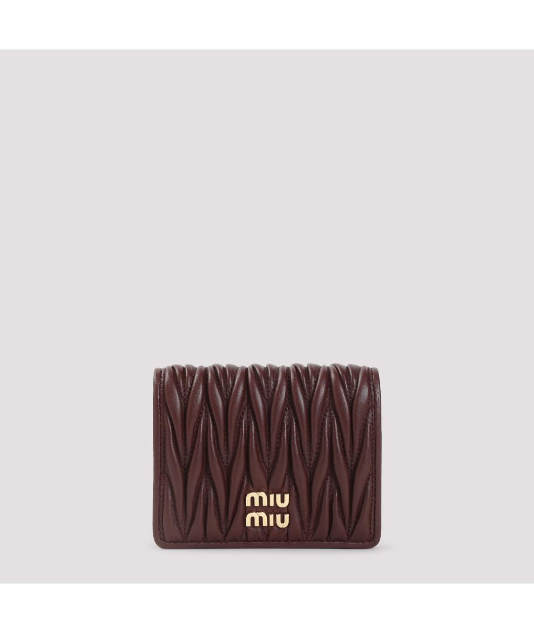 MIU MIU Бордовый кожаный кошелек, фото 2