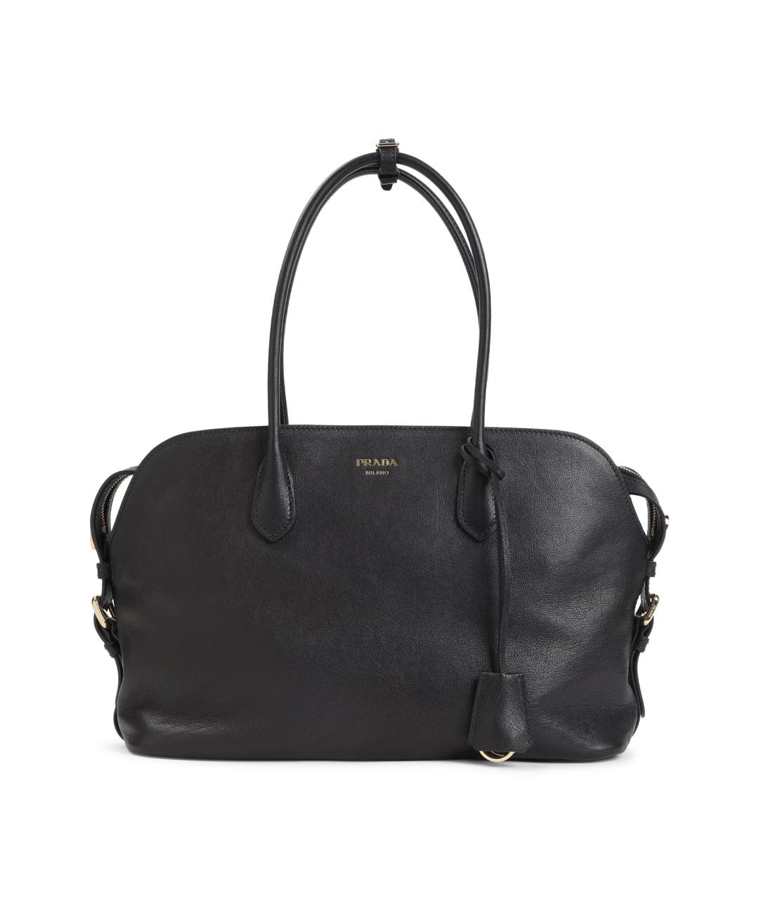 PRADA Черная кожаная сумка тоут, фото 1