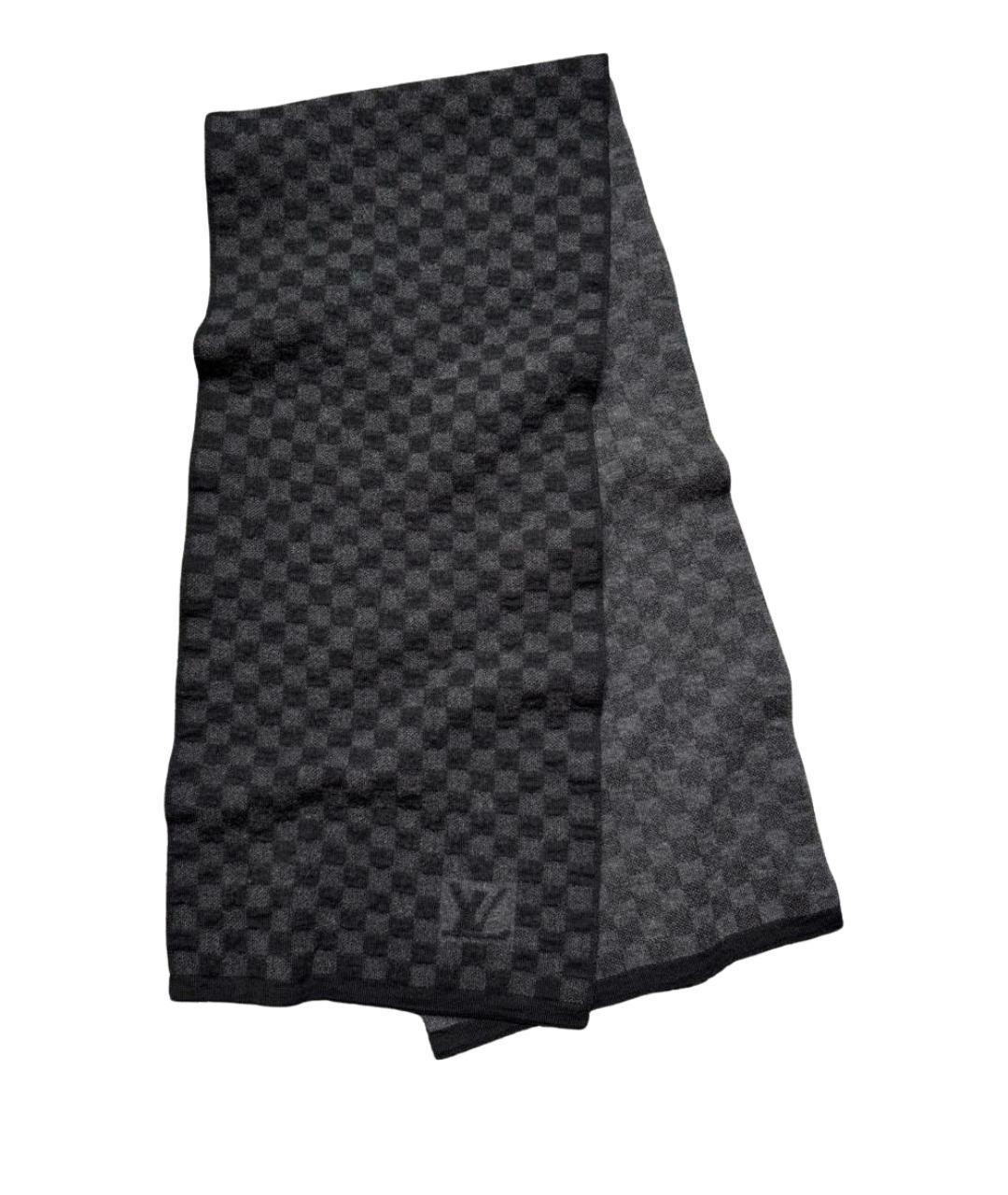 LOUIS VUITTON Черный шерстяной шарф, фото 1