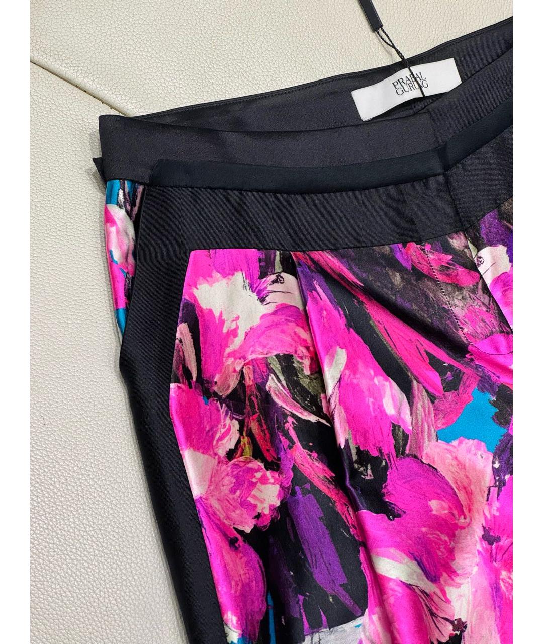 PRABAL GURUNG Мульти шелковые брюки широкие, фото 4