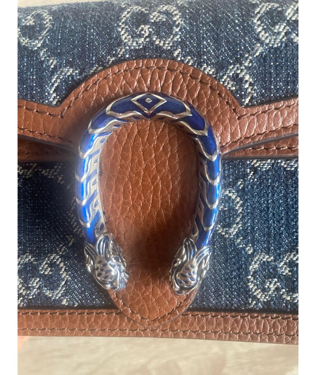 GUCCI Синяя деним сумка через плечо, фото 7