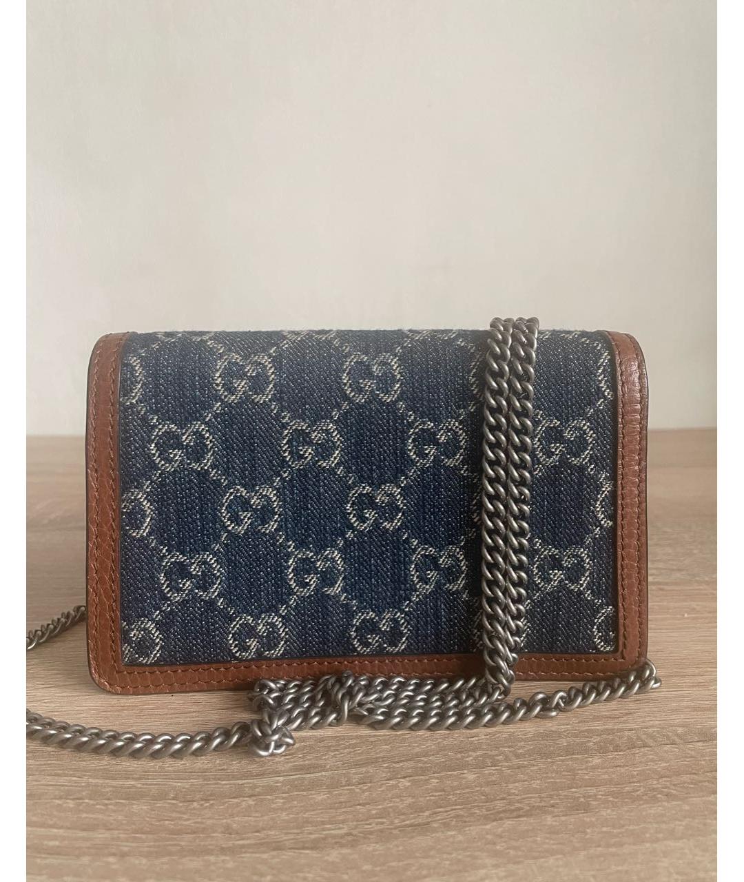 GUCCI Синяя деним сумка через плечо, фото 2