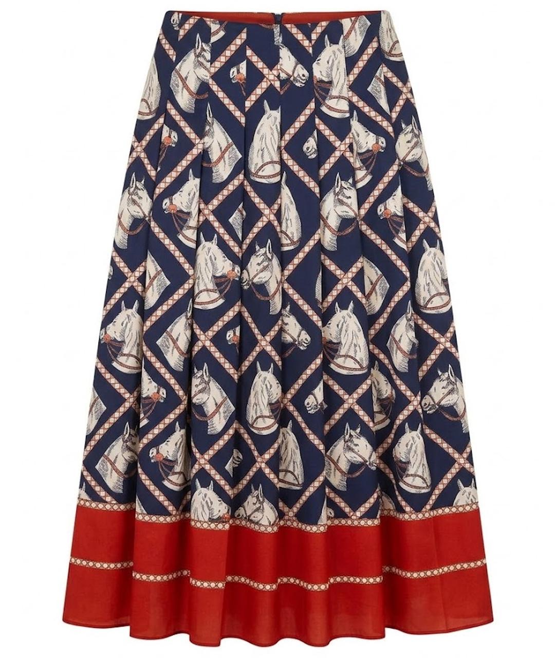 GUCCI Мульти шелковая юбка макси, фото 1