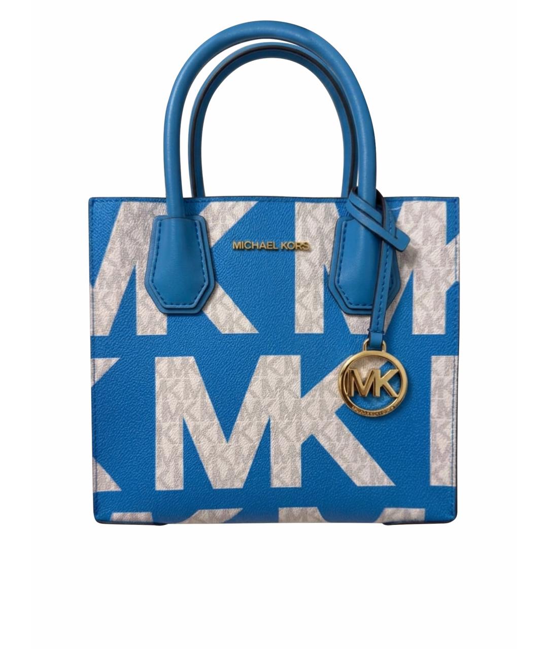 MICHAEL KORS Синяя кожаная сумка с короткими ручками, фото 1