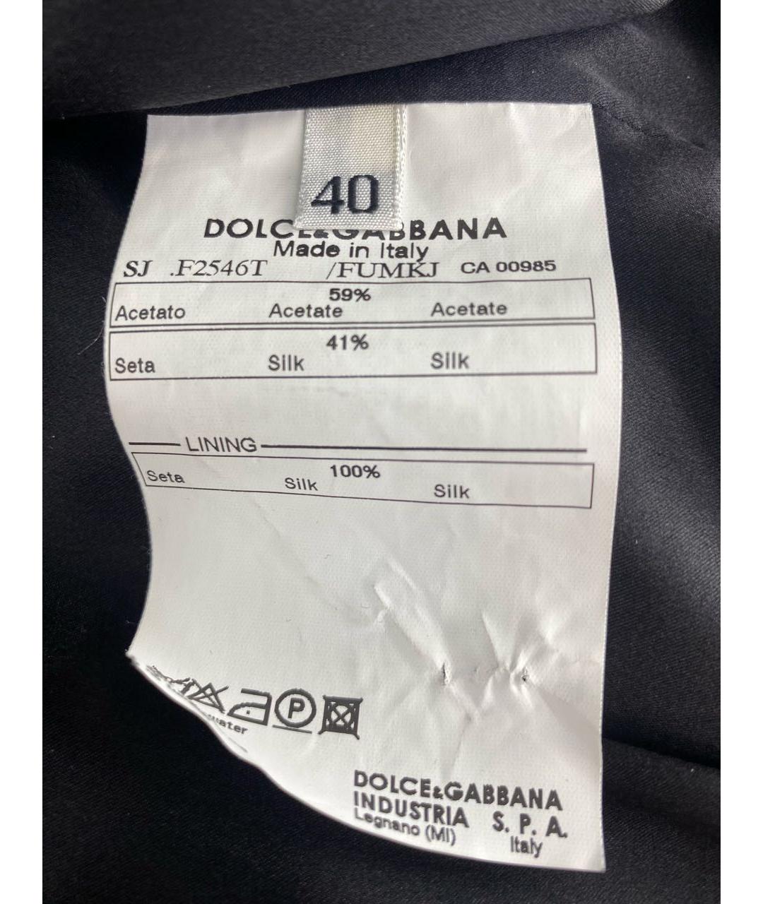 DOLCE&GABBANA Черный шелковый жакет/пиджак, фото 6