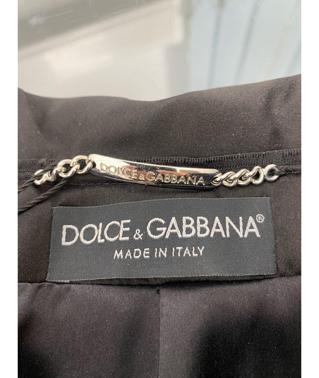 DOLCE&GABBANA Черный шелковый жакет/пиджак, фото 4