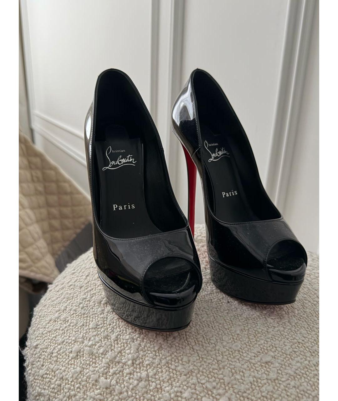 CHRISTIAN LOUBOUTIN Черные туфли из лакированной кожи, фото 2