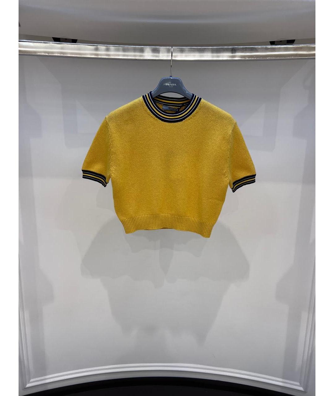 PRADA Желтая кашемировая футболка, фото 2